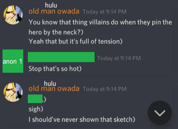 Sexually charged conversation with anon 1