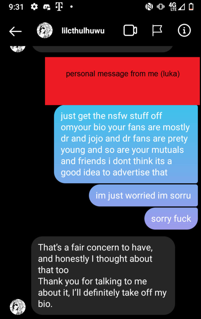 "I thought about that too"